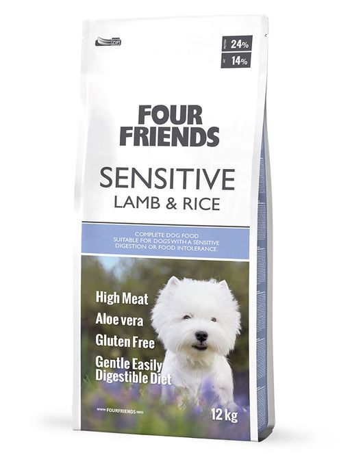 Hovedbilde Four Friends Sensitive Lamb & Rice Hundefôr