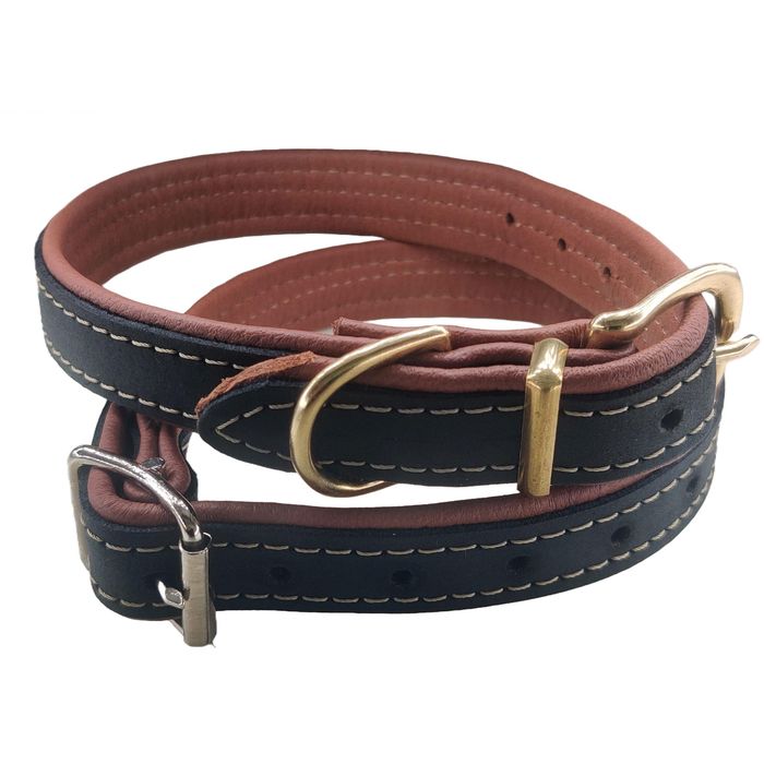 Jokke Elk halsbånd i skinn med messingspenne