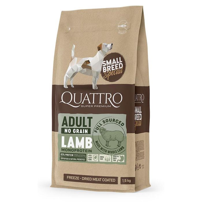 QUATTRO Super Premium No Grain Small Breed Adult Lamb Hundefôr