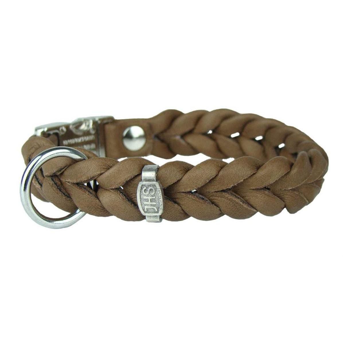 Junior Luxor, flettet halsbånd i skinn