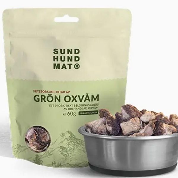 Hovedbilde Sund Hundmat® Grön Oxvåm - frysetørket oksevom